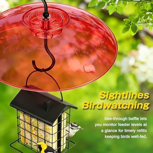 Gtongoko Bird Feeder Cover Dome 12" Red Bird Feeder Rain Guard 1 Pack