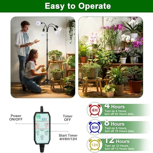 Grow Light, 5500K (320 Watts Equiv) White Full Spectrum Plant Growing Lamp for Indoor Plants,LED Bulbs Replaceable