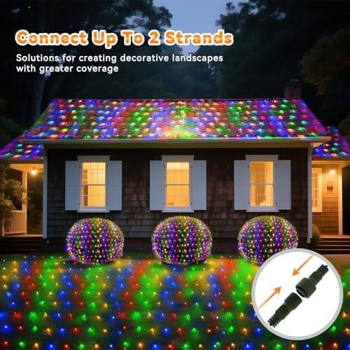 LitHome 21FT x 5FT Christmas Net Lights Outdoor Mesh Lights Connectable