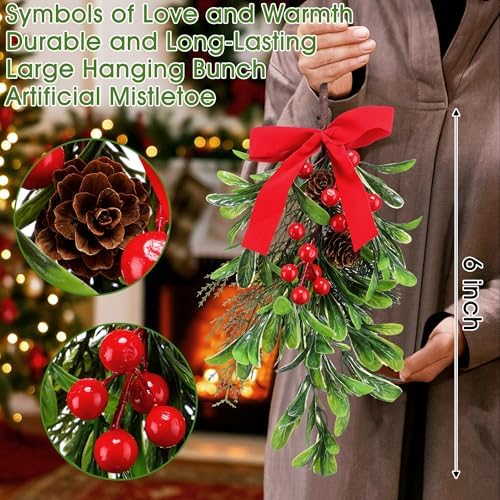 Daifunli 12 '' Christmas Mistletoe Decor Hanging Artificial Mistletoe