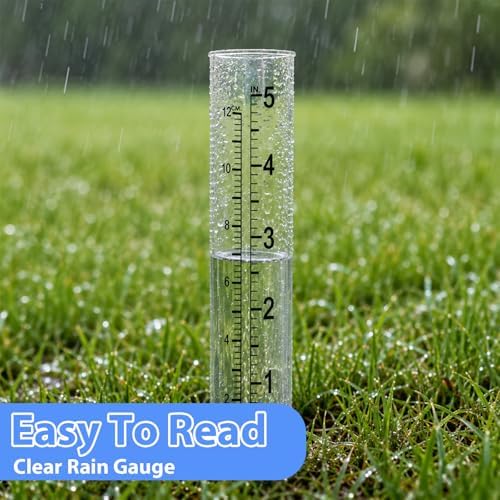 JJUNW 6 Pcs Rain Gauge Replacement Tubes, 5" Clear Plastic Rain Meter Tube