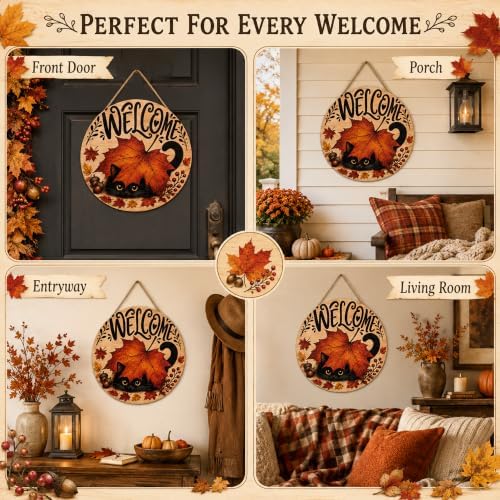 Fall Decor - Autumn Welcome Sign for Front Door | Thanksgiving Decorations