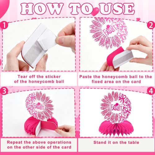 10Pcs Breast Cancer Awareness Honeycomb Centerpieces for Table