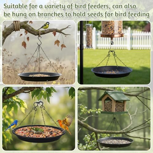 12.8'' Bird Seed Catcher Tray, Bird Feeder Platform Large Hanging Tray Squirrel Feeder Fits Most Feeders Catches Most Falling Seed and Husk for Outdoors, Backyard, Garden