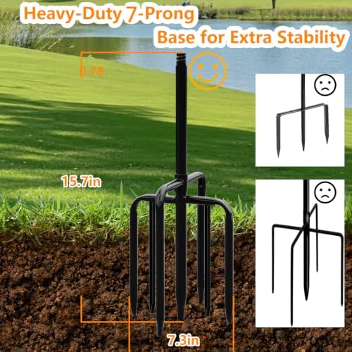 Shepherds Hooks for Outdoor,110in Bird Feder Pole with 7-Prong Base