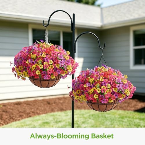 InnoGear Artificial Hanging Flowers for Outdoors Fake Plants Baskets 4 Hues