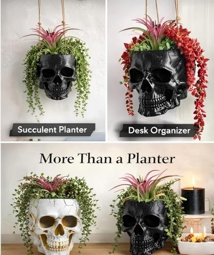 Resin Gothic Skeleton Air Plant Planter for Tilandsia(7'' No.3)