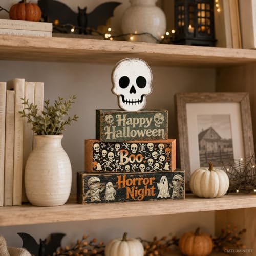 Halloween Skull Table Decor Indoor, Halloween Decorations for Home Kitchen