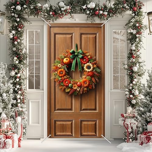 BlissYard Autumn Harvest Door Banner Set 35 x 71 Inch