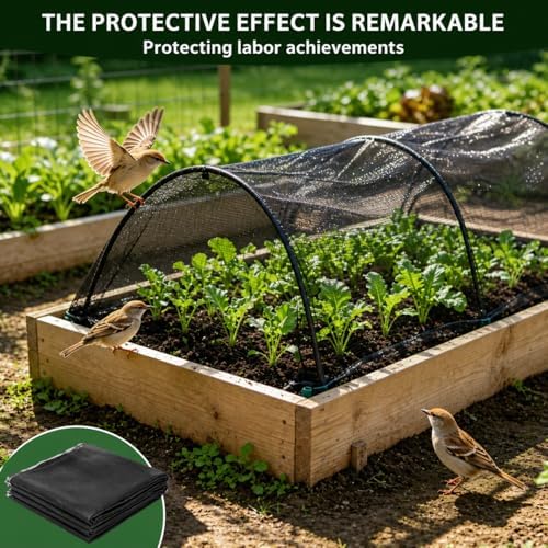 Stronger Garden Mesh Netting - 10 x 20 ft, PE Ultra-Fine Mesh Bird Barrier Net for Plants & Vegetables, OutdoorPatio Balcony Terrace Screen, Tear-Resistant Breathable Shade Netting | Black (33% Shade)