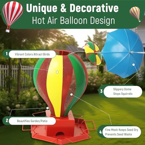 All-Metal Bird Feeder for Outdoors, Squirrel Proof Hanging Bird Feeder