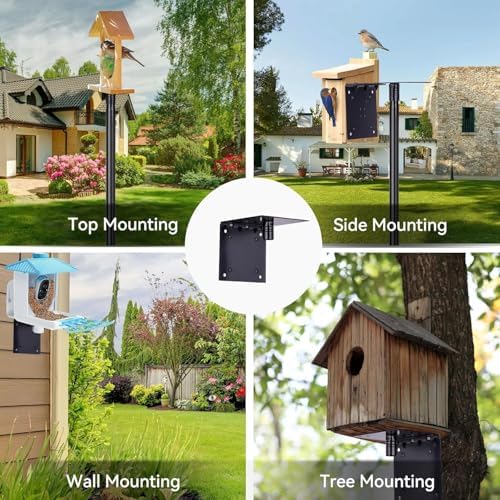 Bird House Pole, Bird Feeder Pole Mount Kit with 5 Prongs for Outdoors Bird House & Smart Bird Feeder(Without Bird House) (1, 92 Inch)