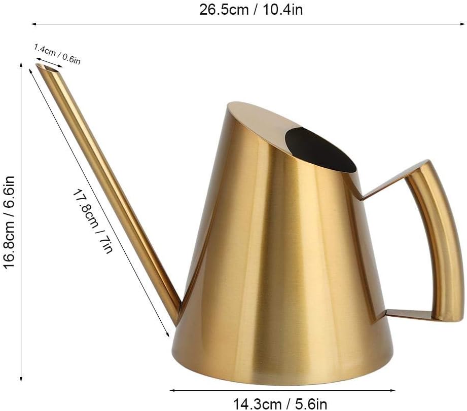 Fdit Stainless Steel Watering Can with Long Spout Steel Plant Waterer Watering Pot Sprinkle Pot Garden Flowers Plants