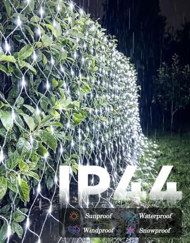 34.5x5FT Christmas Net Lights Outdoor Plug in with 8 Modes