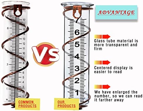 JMBay rain Gauge Replacement Tube Glass, 7 inch Glass rain Gauge Replacement Tube with Lip, rain Gauge Tube Outdoor for Yard Garden, with Clean Tube Brush, Best Rated,2 Packs