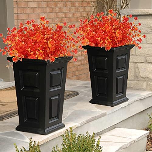RECUTMS 8 Bundle Artificial Fall Flowers No Fade Faux Autumn Plants Outdoor