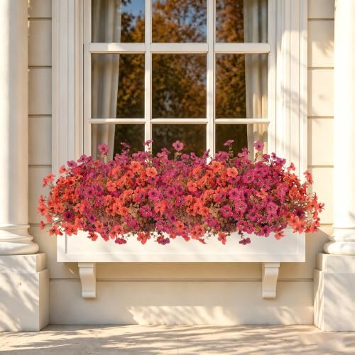 Artificial Fake Fall Flowers Mums Plants for Outdoors Outside Decoration