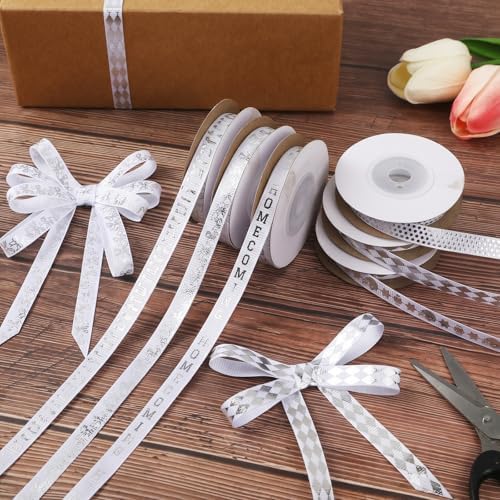 DECYOOL Homecoming Mum Ribbons, 3/8" Width 60 Yards Cheer Ribbon for Mums