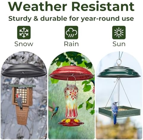 Kingsyard Metal Squirrel Baffle for Bird Feeders Hanging, Rain Guard Cover