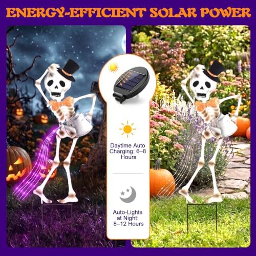 Lewondr 35" Skeleton Halloween Decorations Outdoor
