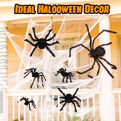Halloween Spider Decorations Outdoor Indoor: 6 Pcs Giant Halloween Spiders