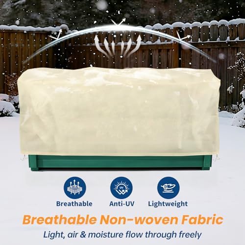 Plant Covers Freeze Protection, 2 Pack Garden Covers for Raised Bed, Frost Cloths for Outdoor Plants, Winter Protection for Vegetables & Flowers (102"×50"×22", Fit 4'×8' Bed)