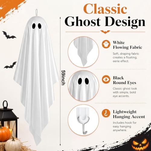59 Inch Large Halloween Hanging Ghost Halloween Ghost Outdoor Decorations