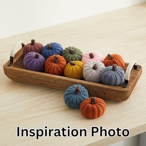 Mini Knit Pumpkins, Orange, Set of 5 (Mini Knit Orange)