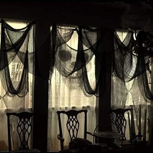 Biubee 5 Pack 30'' x 72'' Stretchy Black Creepy Cloth Halloween Decor