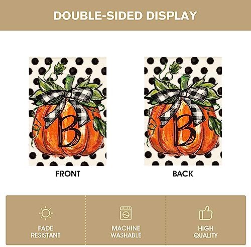 AVOIN colorlife Fall Monogram Letter B House Flag 28x40 Inch for Outside