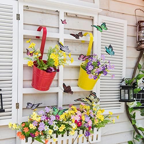 Giegxin 24 Pcs Monarch Butterfly Picks Artificial with Wire,Fresh Colors