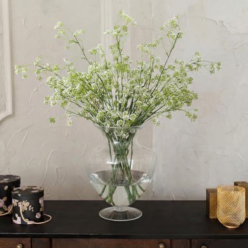 Zeyune 5 Pcs Green Summer Faux Berry Stem, Artificial Green Stem for Vase