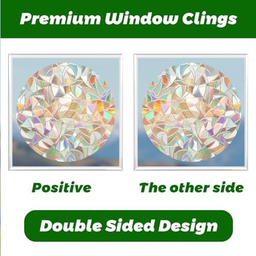 28PCS Thanksgiving Christmas Gift Box Window Clings Non Adhesive Rainbow Clings for Glass Window Decals to Prevent Bird Strikes Anti Collision Window Bird Stickers, Rainbow Sticker