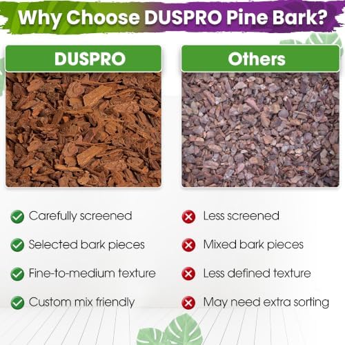 DUSPRO Orchid Bark for Plants, Natural Pine Bark for Orchid Repotting, 2 QT