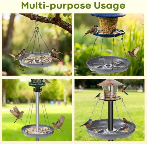 Aurelema Hanging Bird Seed Catcher Tray (Gray,3 Sets)