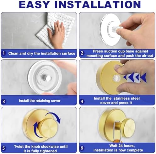 Bntuk Suction Cup Hooks for Door Wreaths, Vacuum Suction Wreath Hanger for Front Door Window Glass, Bath Robe Looafh Shower Hooks for Inside Shower - 2 Pack, Gold1