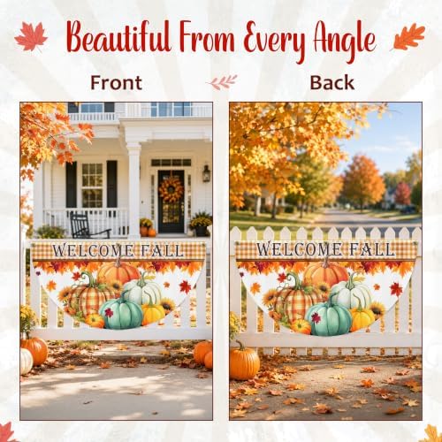 FLAGWIX Pumpkins Fall Bunting Fan Flag, 1.5 x 3 ft, 1 Pack