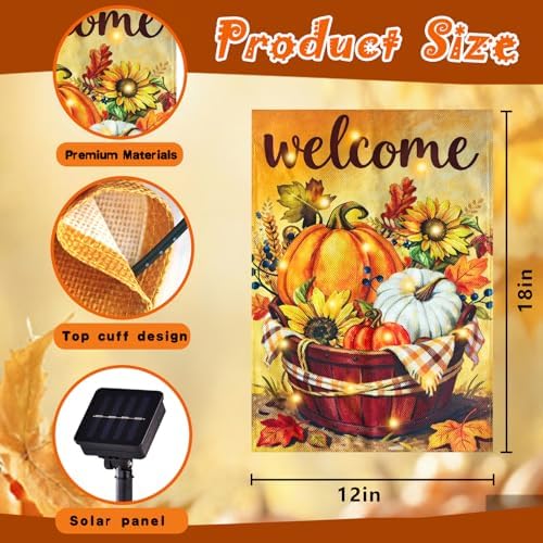 Thanksgiving Garden Flag, Maple Pumpkin, 12x18 In