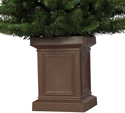 Haute Decor 3.5 Foot Tall Berkeley Fir Potted Tree Unlit - Natural Looking Artificial Christmas Tree Pre-Potted in Sturdy Dark Brown Planter Pot