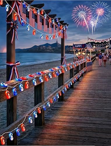 20-Light Patriotic Flip Flop String Lights