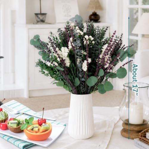 85 Pcs Mixed Eucalyptus & Lavender Bundle, 17" Dried Preserved Stems