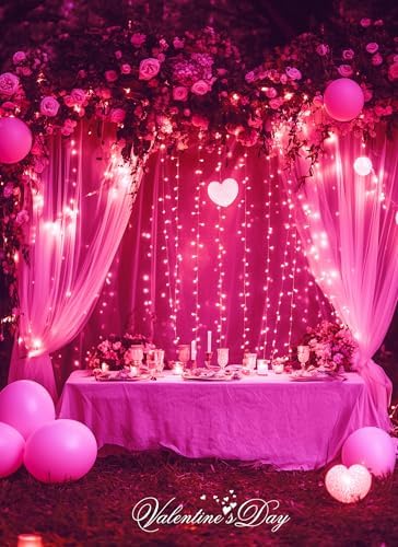 Pink Christmas Mini Lights, 39Feet 100 LED Pink String Light with 8 Lighting Modes, Connectable Valentine's Lights for Indoor Outdoor Valentine's Day Garland Wreath Holiday Decoration, White Wire