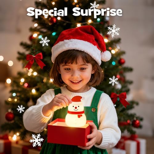 Christmas Snowman Night Light RGB Rechargeable for Nursery Bedroom