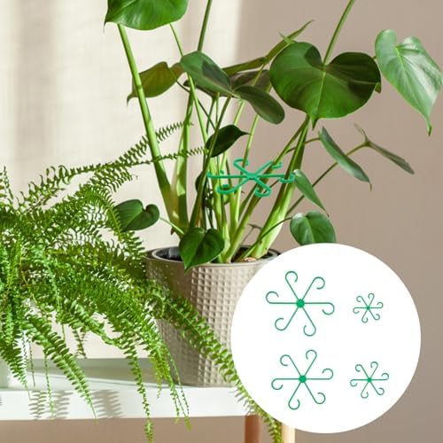 PEUTIER 4pcs Plant Stem Supports, Plastic Houseplant Climbing Holders