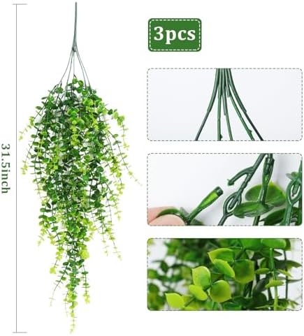 RECUTMS Hanging Money Plants Fake Outdoor Hanging Artificial Flowers Vines