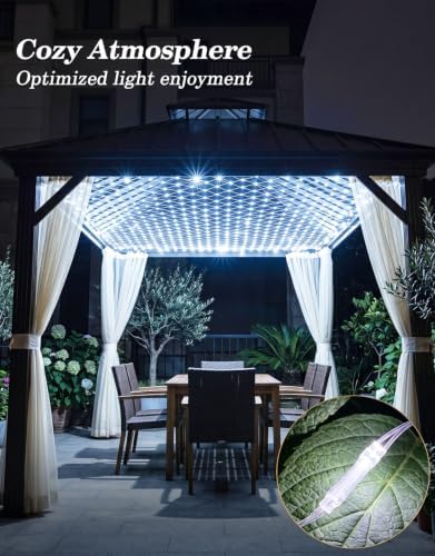 10x10FT Christmas Net Lights Outdoor Plug in with 8 Modes