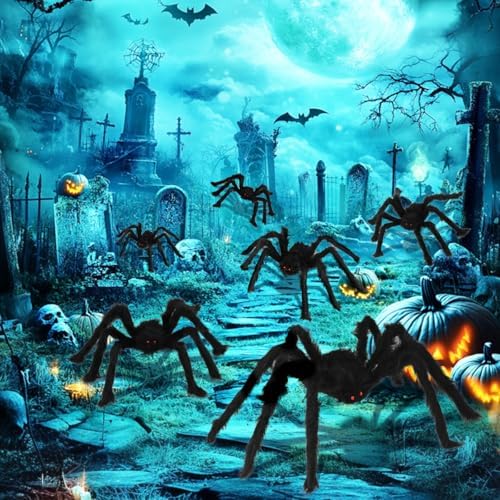 Halloween Spider Decorations Outdoor Indoor: 6 Pcs Giant Halloween Spiders