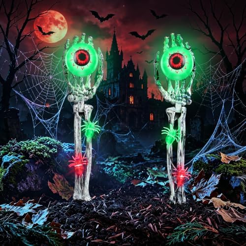 Halloween Decorations Outdoor, 2 Pack Halloween Skeleton Hands Decorations
