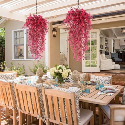 RECUTMS Artificial Hanging Plants Artificial Fall Flowers Faux Autumn Plant