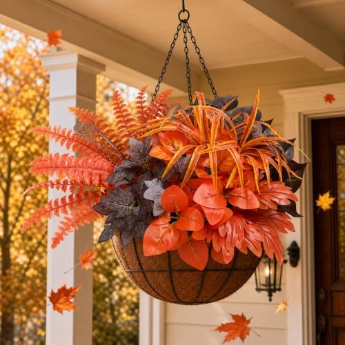Fall Artificial Plants Faux Greenery for Outdoor Porch Planter Decoration